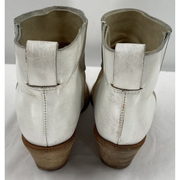 ACNE Studios Donna Brown Colorblock Leather Suede Western Ankle Boots Sz 37 - Picture 5 of 11